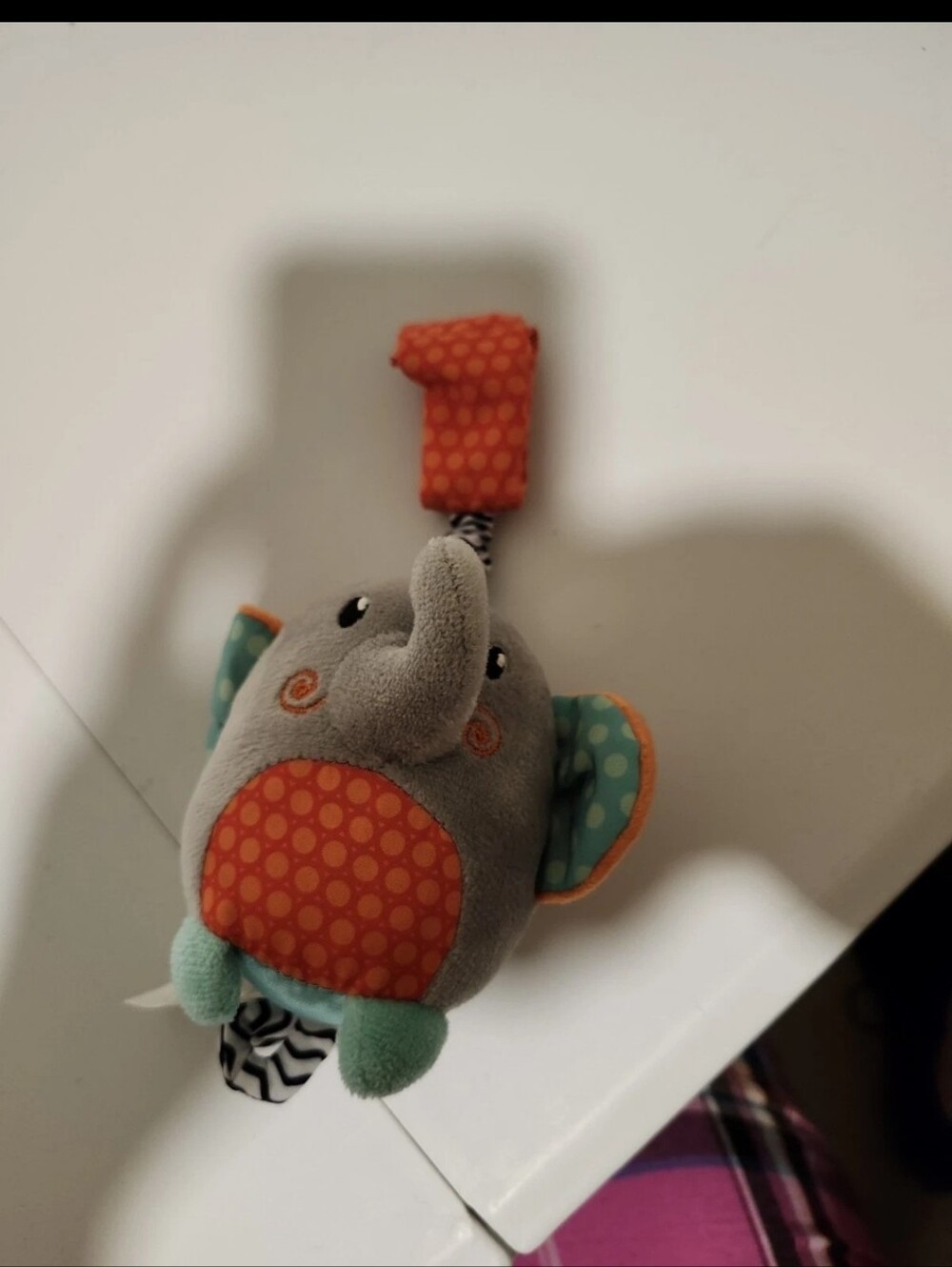 Spark Create Imagine Elephant Chime Rattle Crinkle Toy EUC